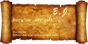 Bergler Júnó névjegykártya